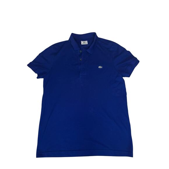 Lacoste Slim fit Pique Polo in Royal Blue Gray Alligator Size Large/5 - Picture 1 of 6